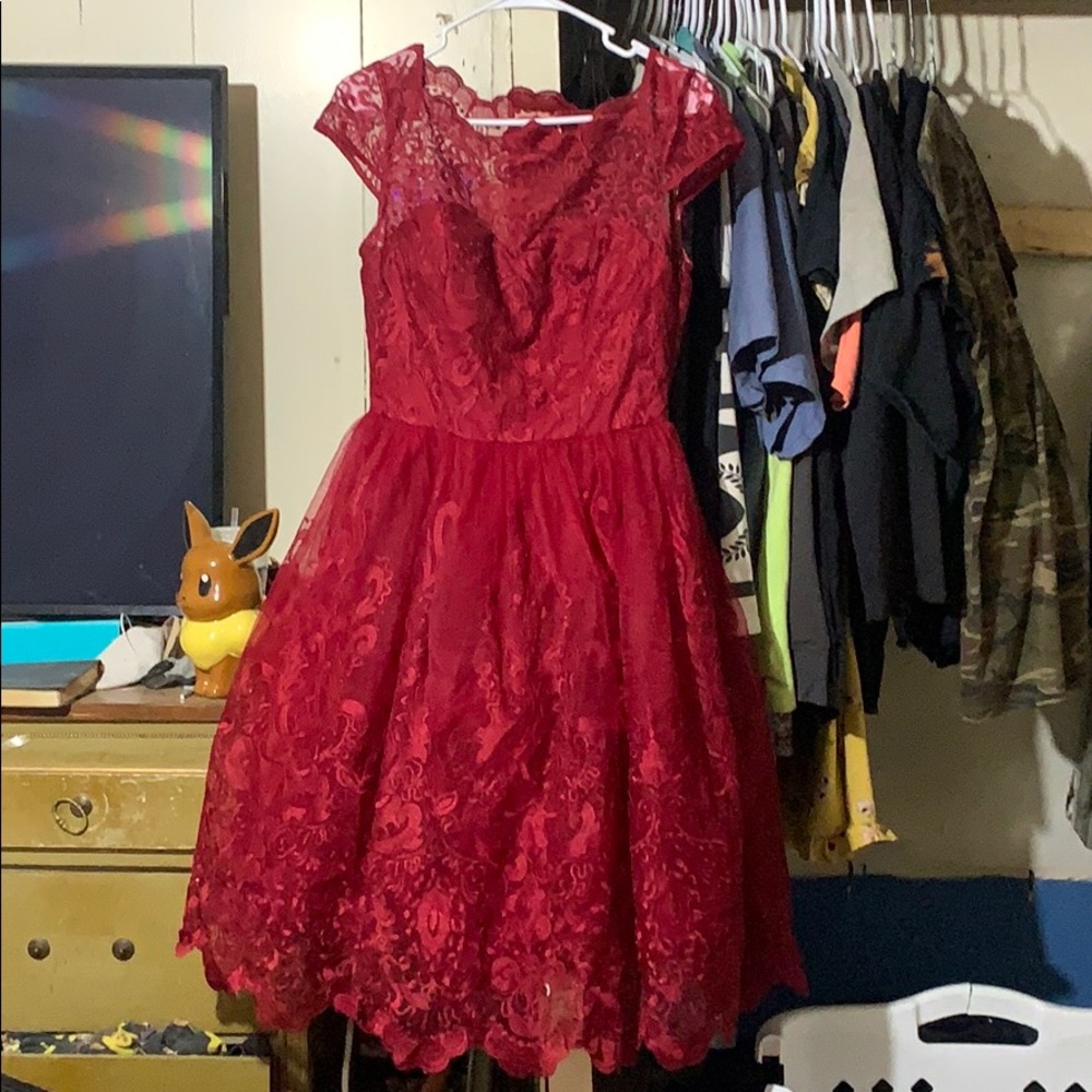 Burgundy dress